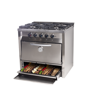 Cocina Industrial 4 Hornallas con Parrilla Sin Humo COD 616P