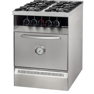 Cocina Mini Color 6 Hornallas con Parrilla Sin Humo - Puerta de vidrio. -  Equipamientos Caleta Olivia